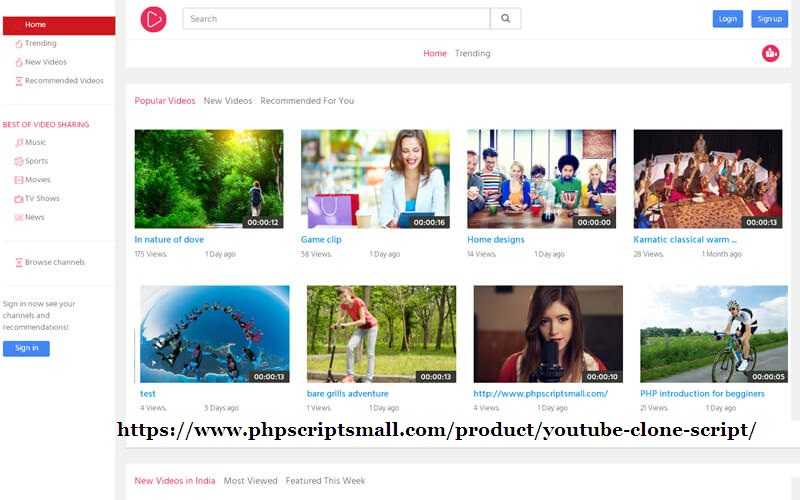 PHP Scripts Youtube clone script